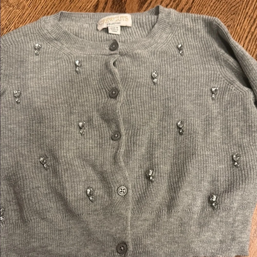 Girls crewcuts embellished grey sweater